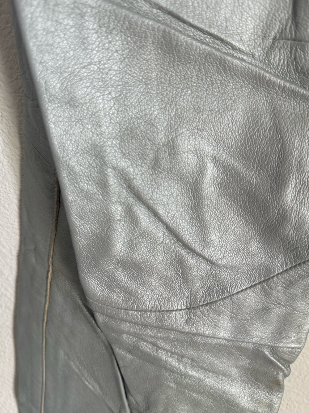 Vintage Y2K DKNY Metallic Silver Genuine Leather Pants - Sz 6 - Picture 7 of 11